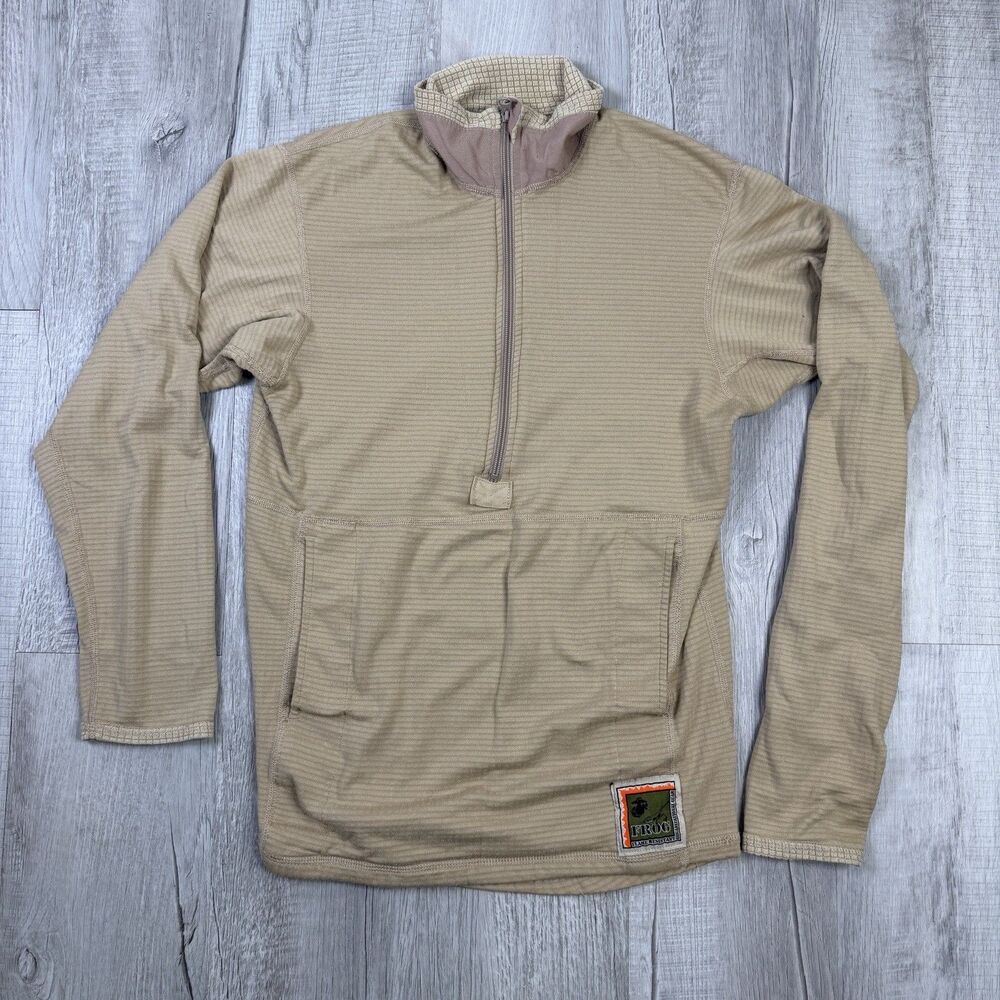 USMC FROG FR Fire Resistant Polartec Grid Fleece 1/2 Zip Men XS Coyote Peckham O